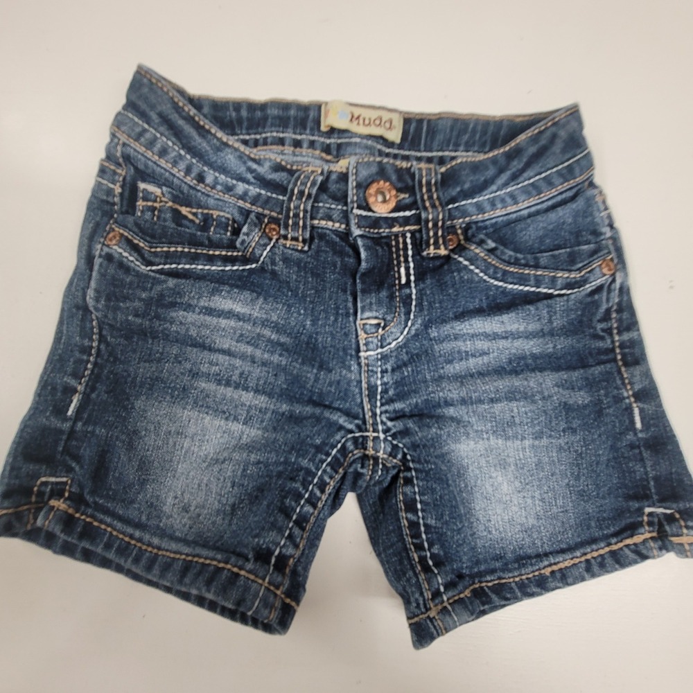 Mudd Girls Dark Wash‎ Denim Jean Shorts with Decorative Back Pockets Size 7